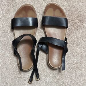 Black Leather Sandals